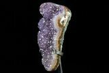 Tall Amethyst Cluster From Uruguay - Custom Metal Stand #76752-1